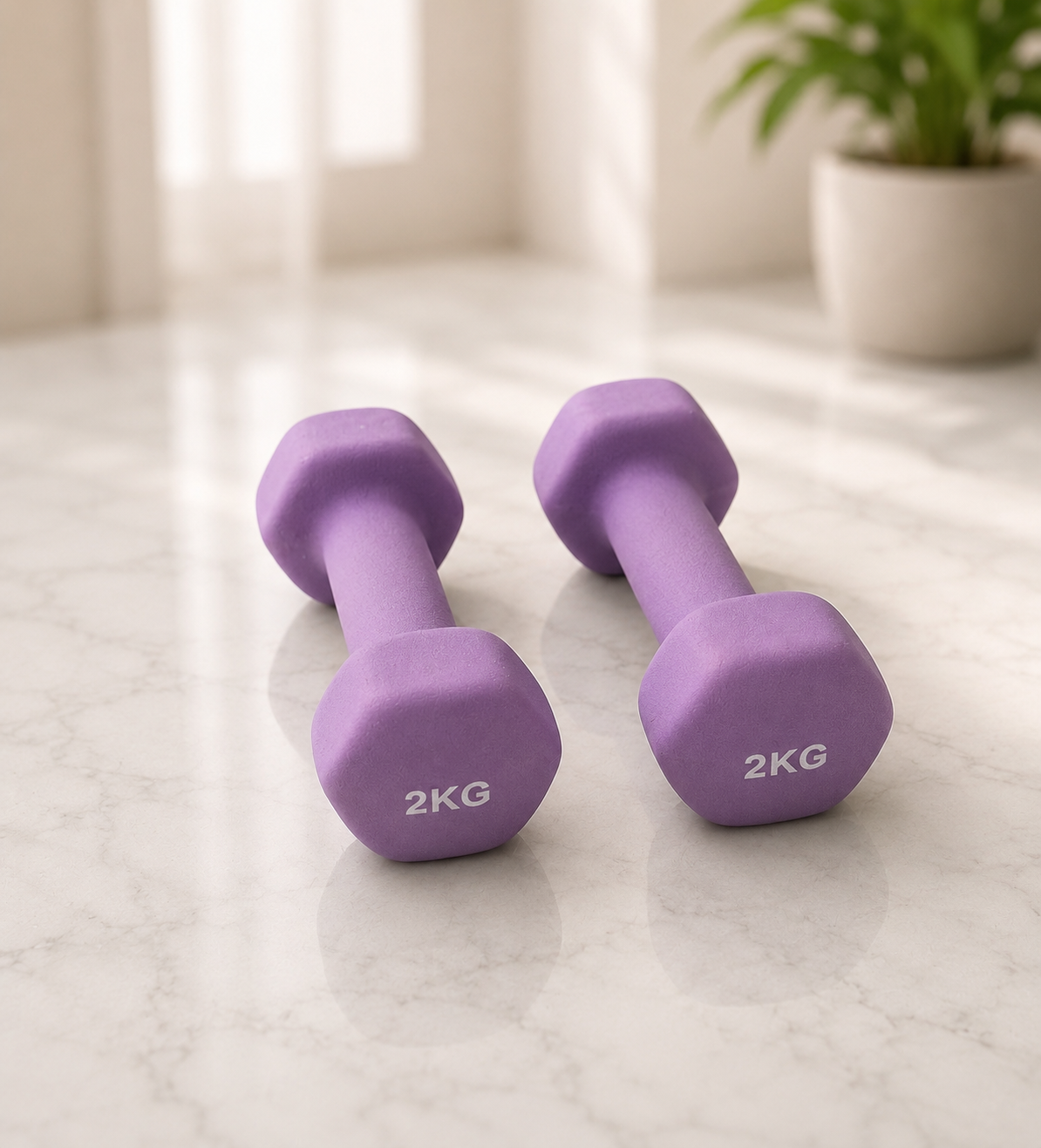 2KG Purple Neoprene Dumbbell Set Pair