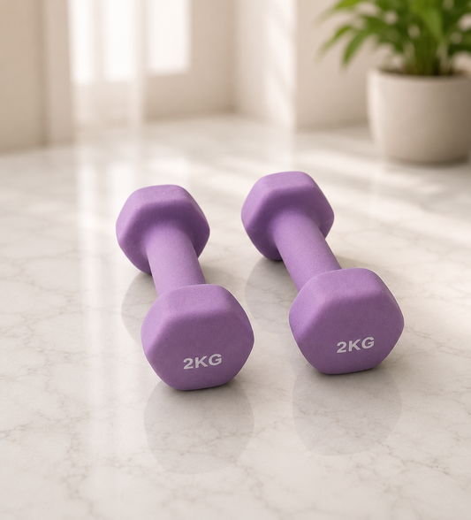 2KG Purple Neoprene Dumbbell Set Pair